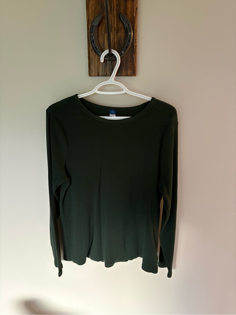 Dark Green Ribbed Long-Sleeve Top by Old Navy